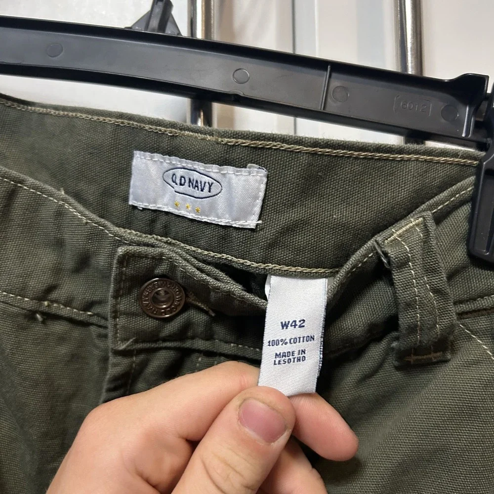 Old Navy Mens Olive Green Carpenter Shorts Size 42 Cotton Canvas Utility
